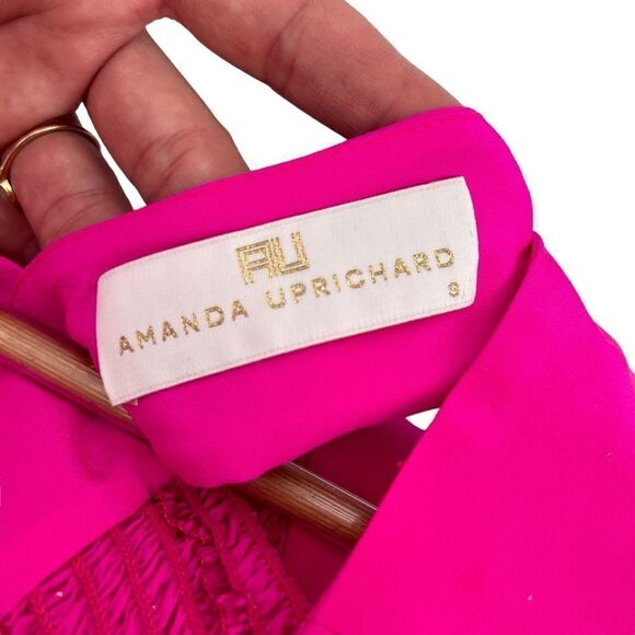 Amanda Uprichard hot pink silk fit and flare sleeveless lined dress size small - Picture 6 of 8